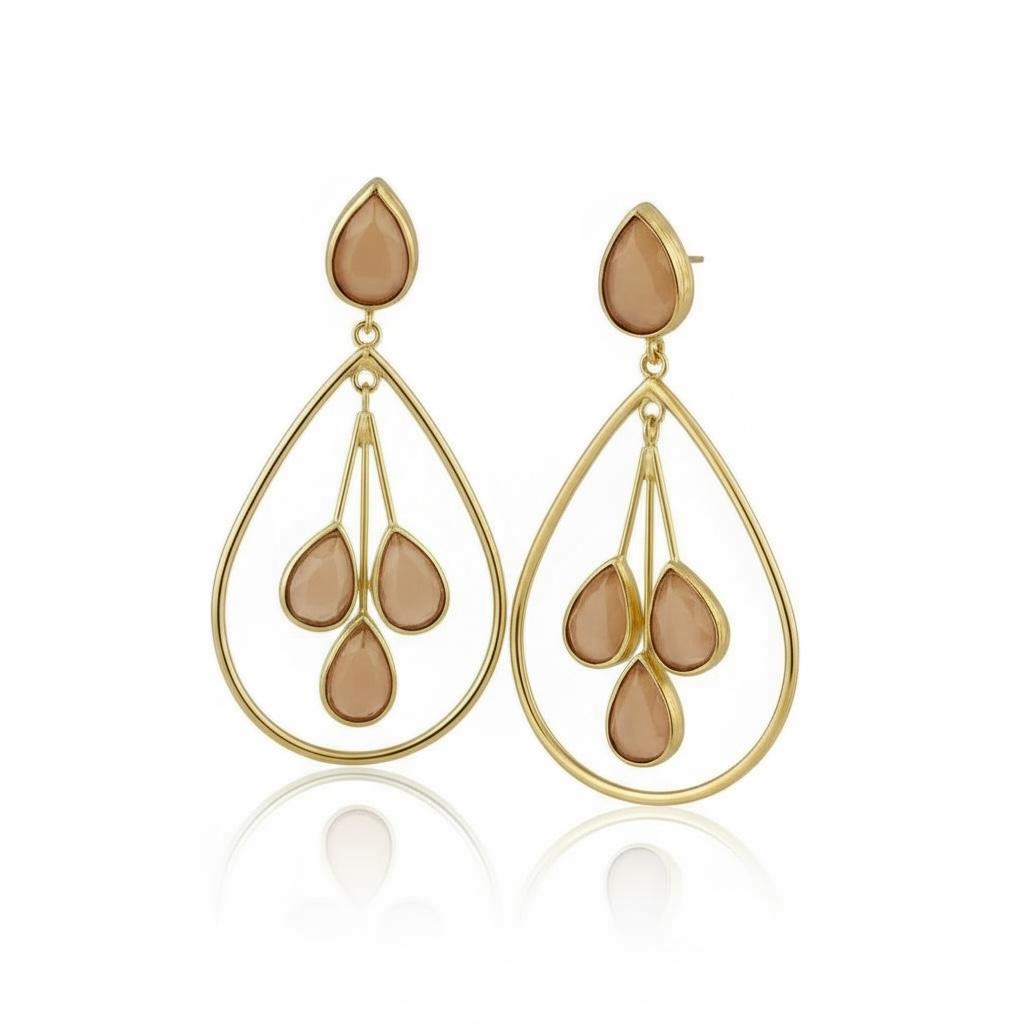 Orecchini Grandi a Goccia con pendenti colorati