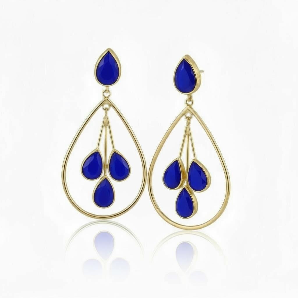 Orecchini Grandi a Goccia con pendenti colorati