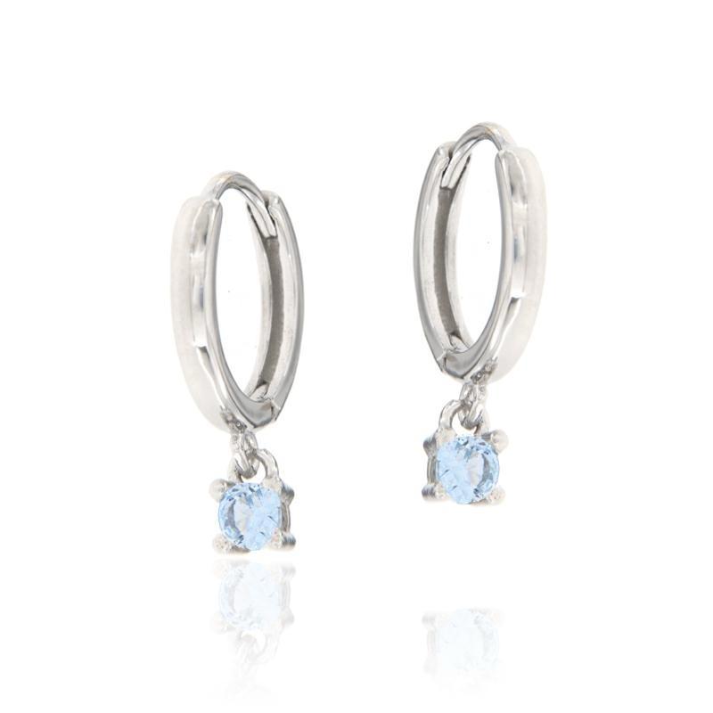 Cerchietti di Argento Rodiato 925 con Zircone Pendente