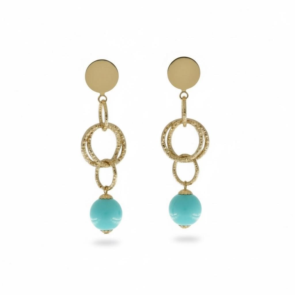 Orecchini Catene leggere e perle di ceramica