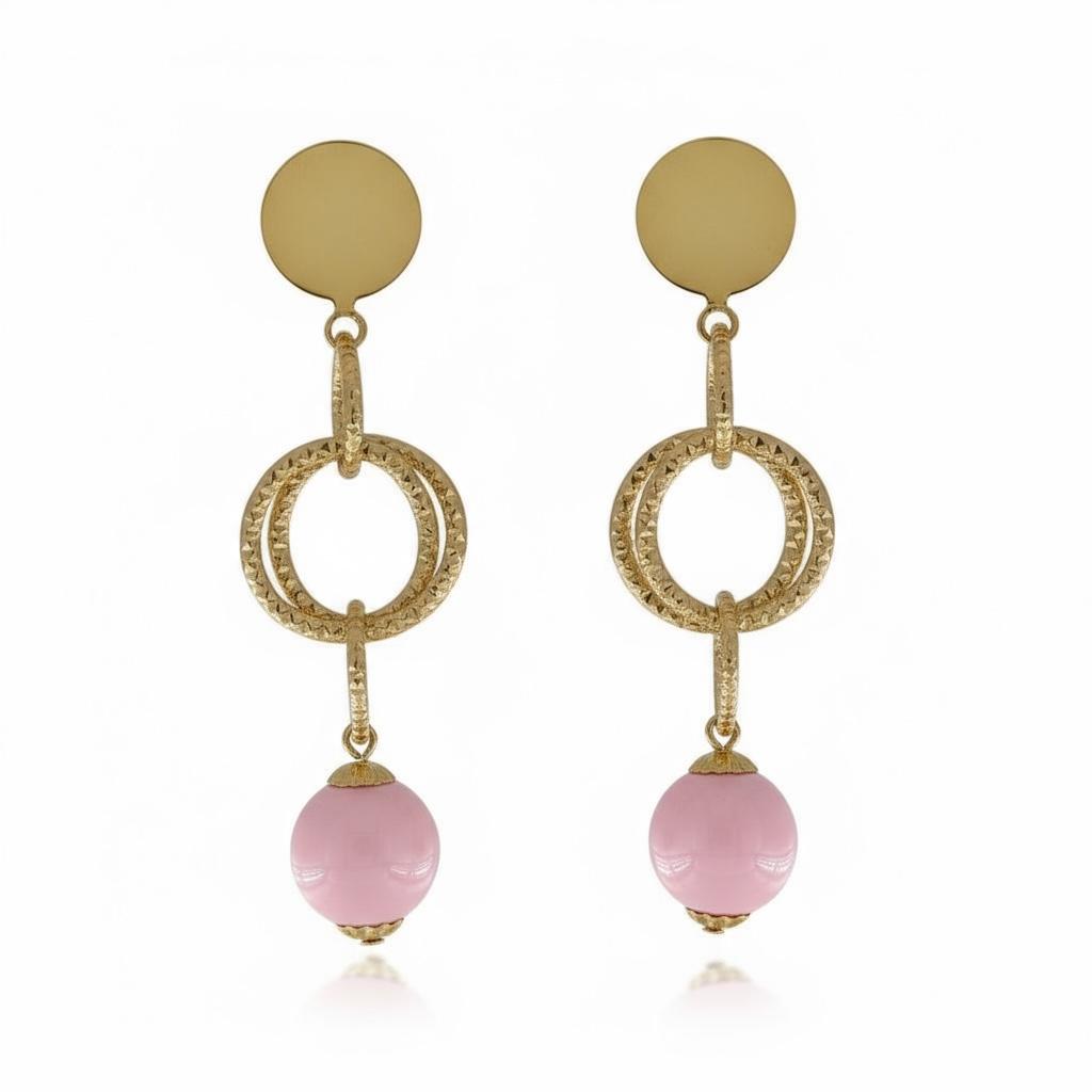 Orecchini Catene leggere e perle di ceramica