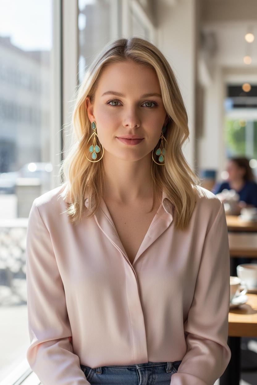 Orecchini Grandi a Goccia con pendenti colorati