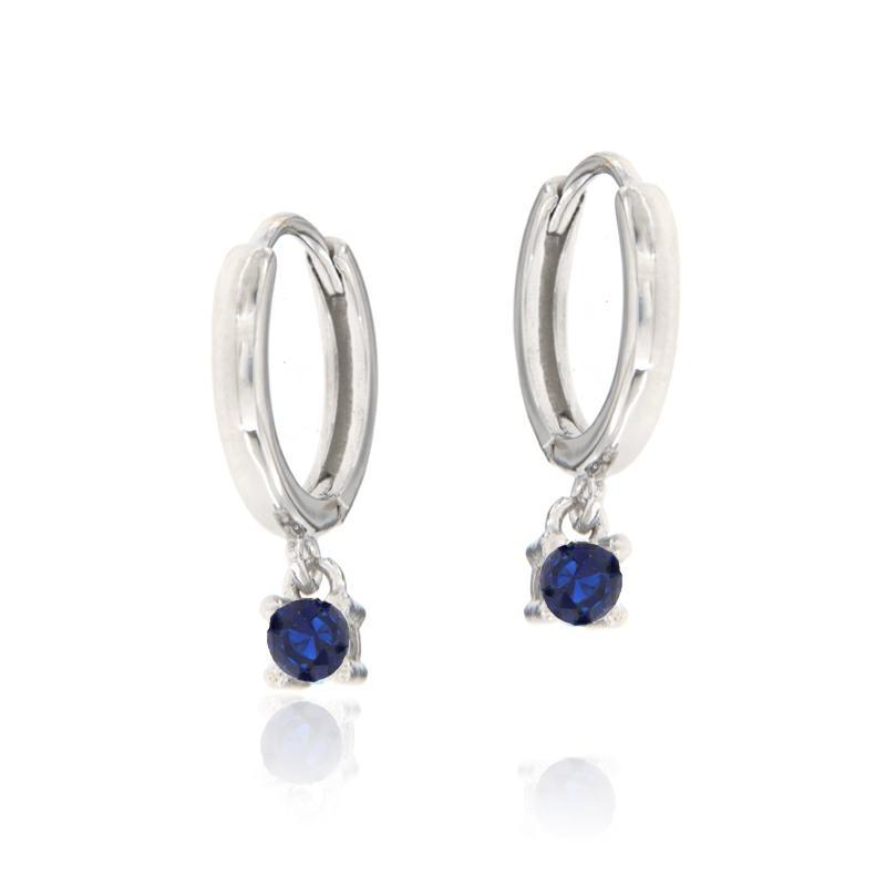 Cerchietti di Argento Rodiato 925 con Zircone Pendente