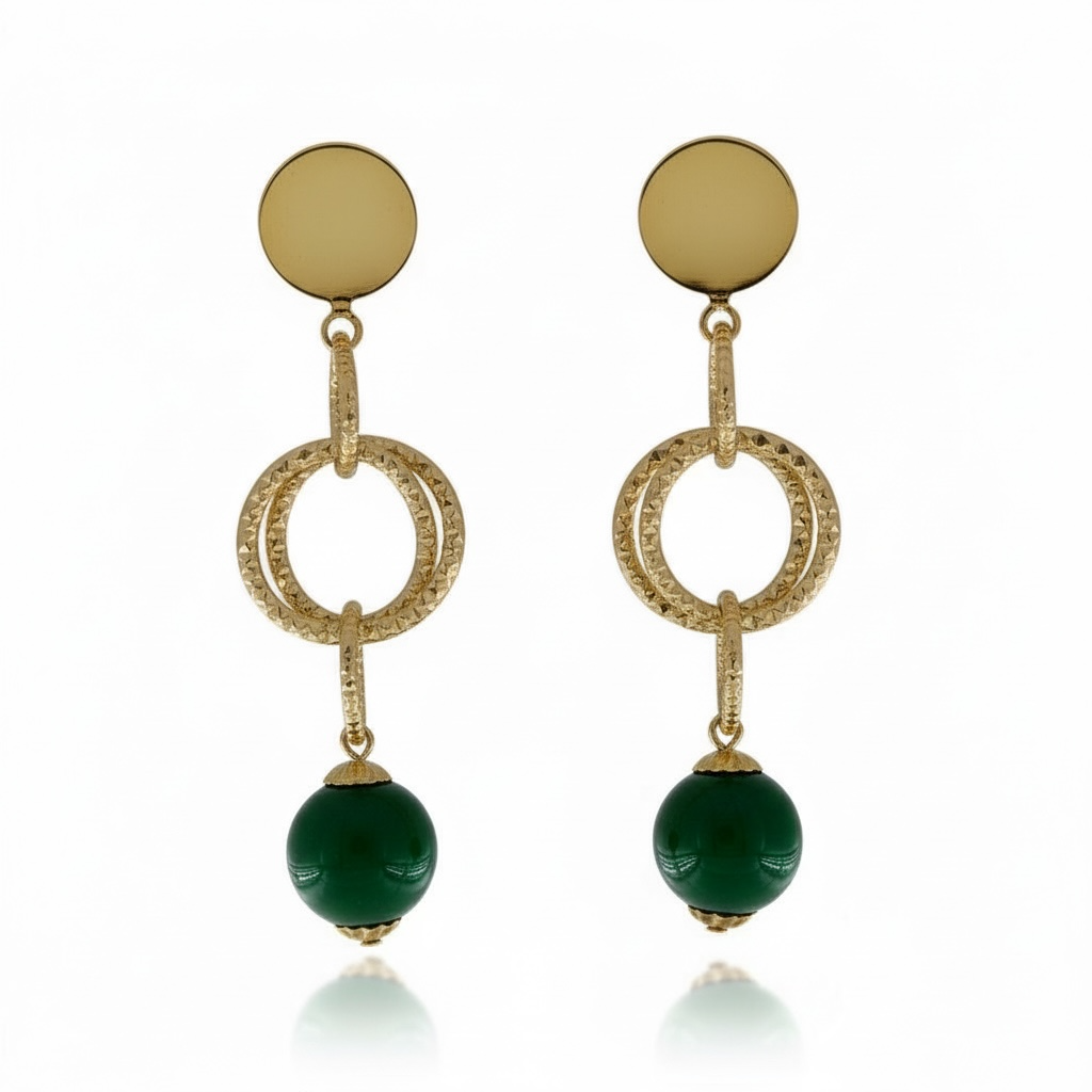 Orecchini Catene leggere e perle di ceramica