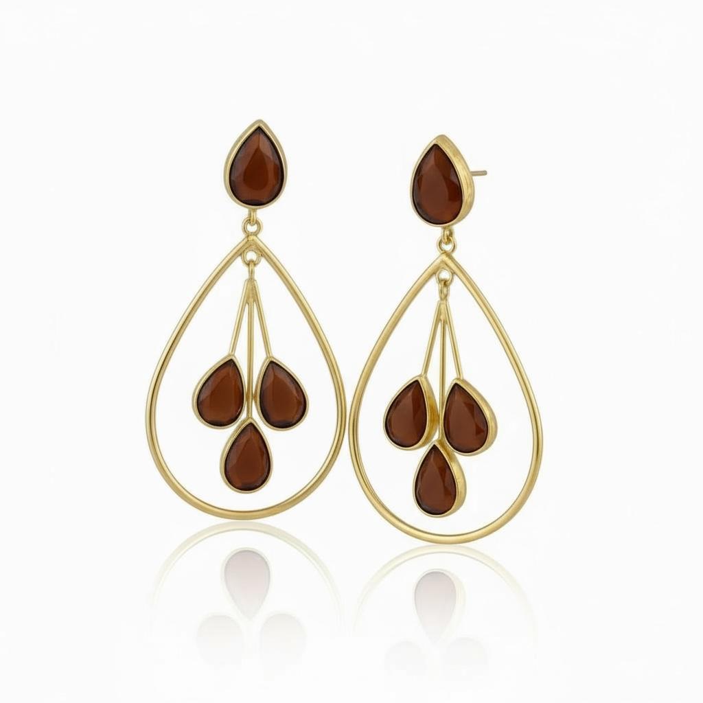 Orecchini Grandi a Goccia con pendenti colorati