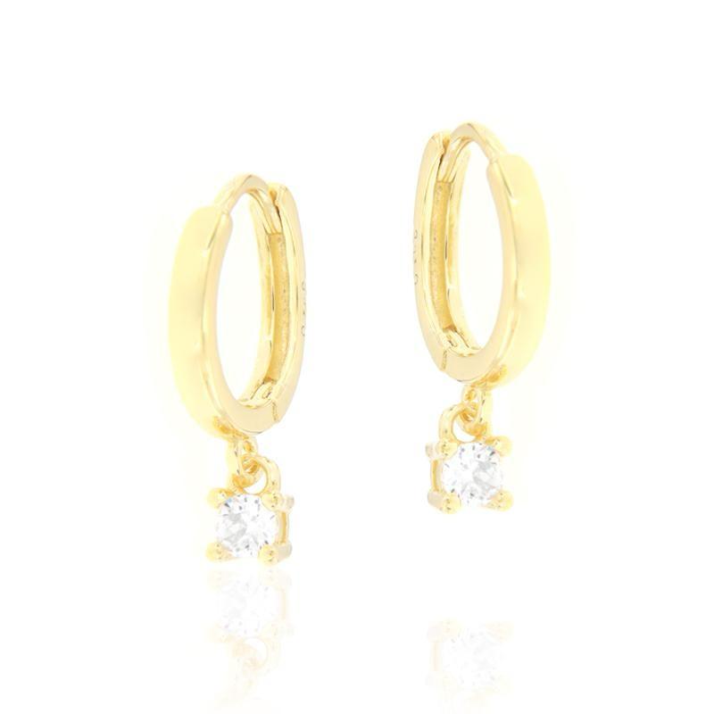 Cerchietti di Argento Rodiato 925 con Zircone Pendente