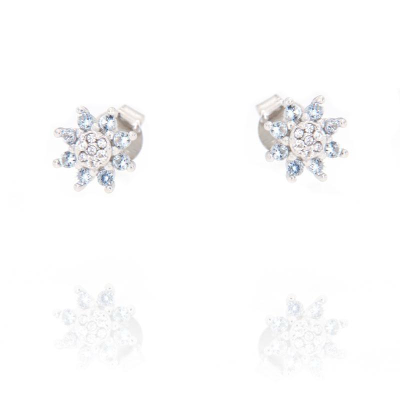 Orecchini in Argento 925 Fiorellini con Zirconi