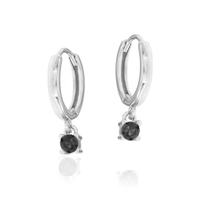 Cerchietti di Argento Rodiato 925 con Zircone Pendente