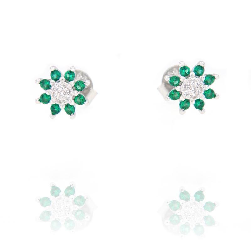 Orecchini in Argento 925 Fiorellini con Zirconi